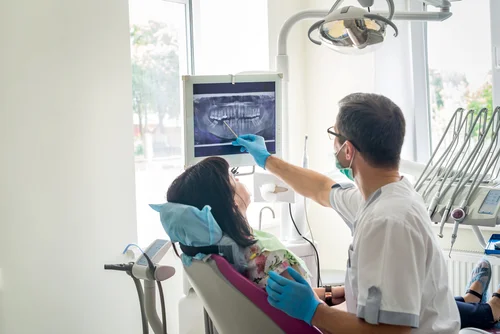 Dental exam in progress